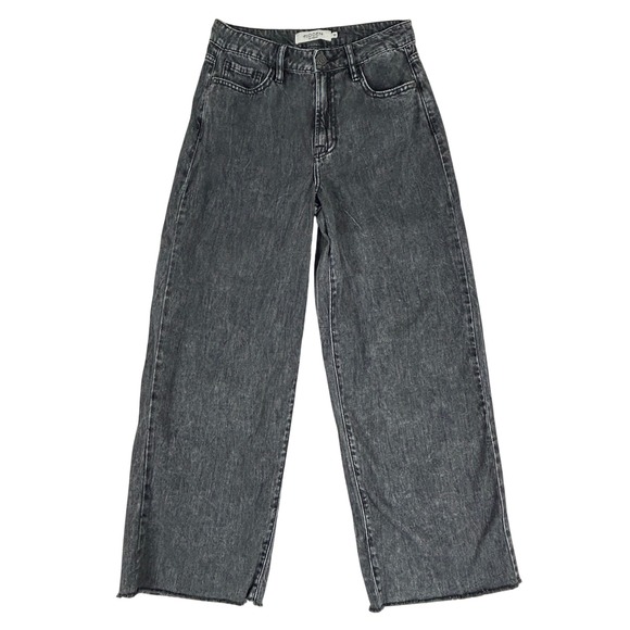 Hidden Los Angeles Jeans Womens 25 Washed Black Wide Leg Raw Hem Soft Cotton‎ - Picture 2 of 16